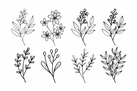 Hand-draw Wildflowers Floral Branch Review