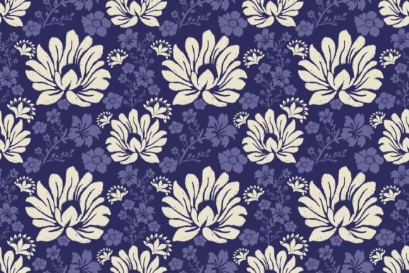 Silhouette Ikat Floral Seamless Pattern Review